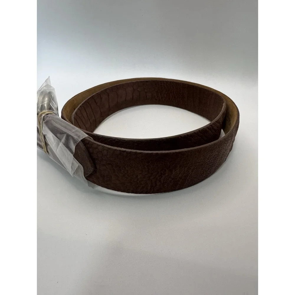 W Kleinberg O Ring Loop Belt Brown Ostrich Leg Leather Belt Sz 34 Designer Custo